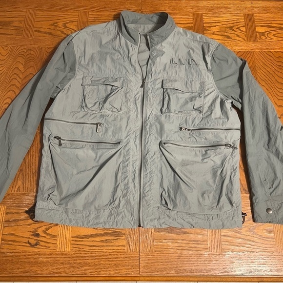 Zara Men's Utility Nylon Full Zip Jacket in Army Green Sz L Military Inspired - Picture 3 of 12